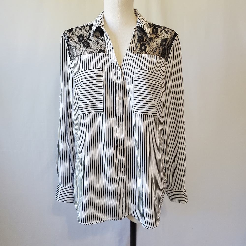 Black Tape Lace Detail Top